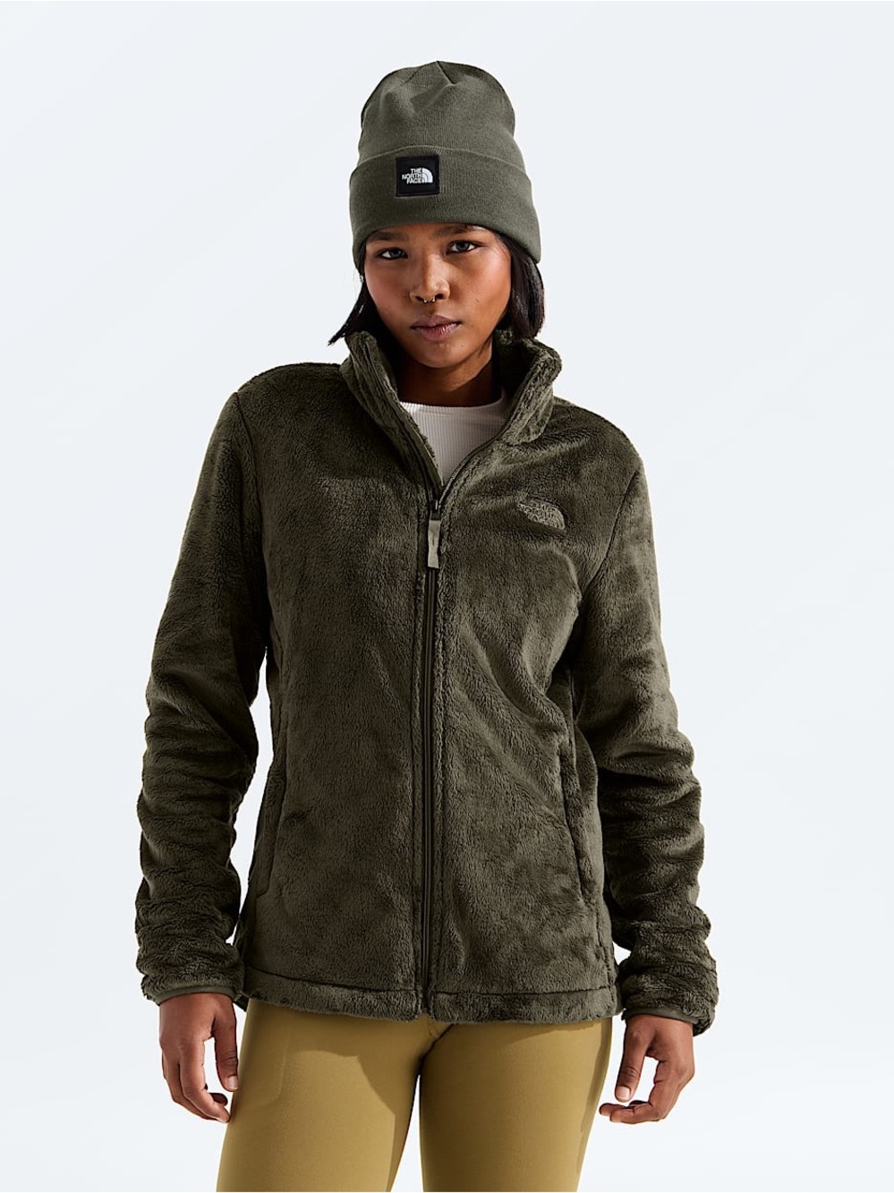 The North Face Full Zip Fleece Jacket Olive Green Medium
